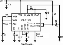 Figure 3. Boost topology exemplified by ZXLD1321 device from Zetex